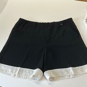 St. John Black and White Athletic Shorts with Elastic Waistband
